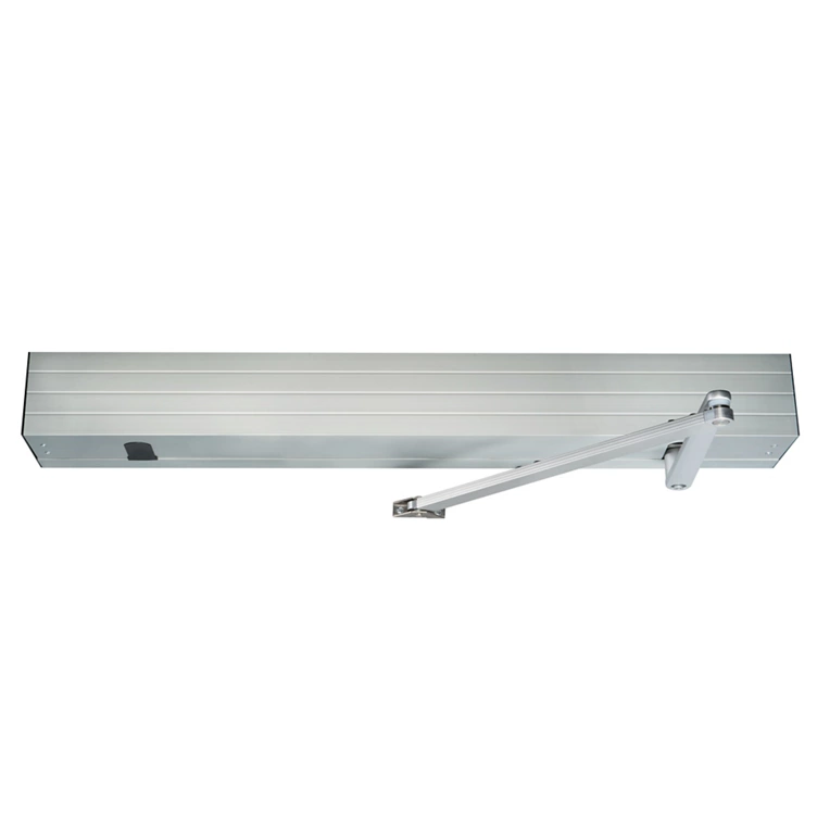record SS8200 automatic swing-door operator in silver finish with push arm