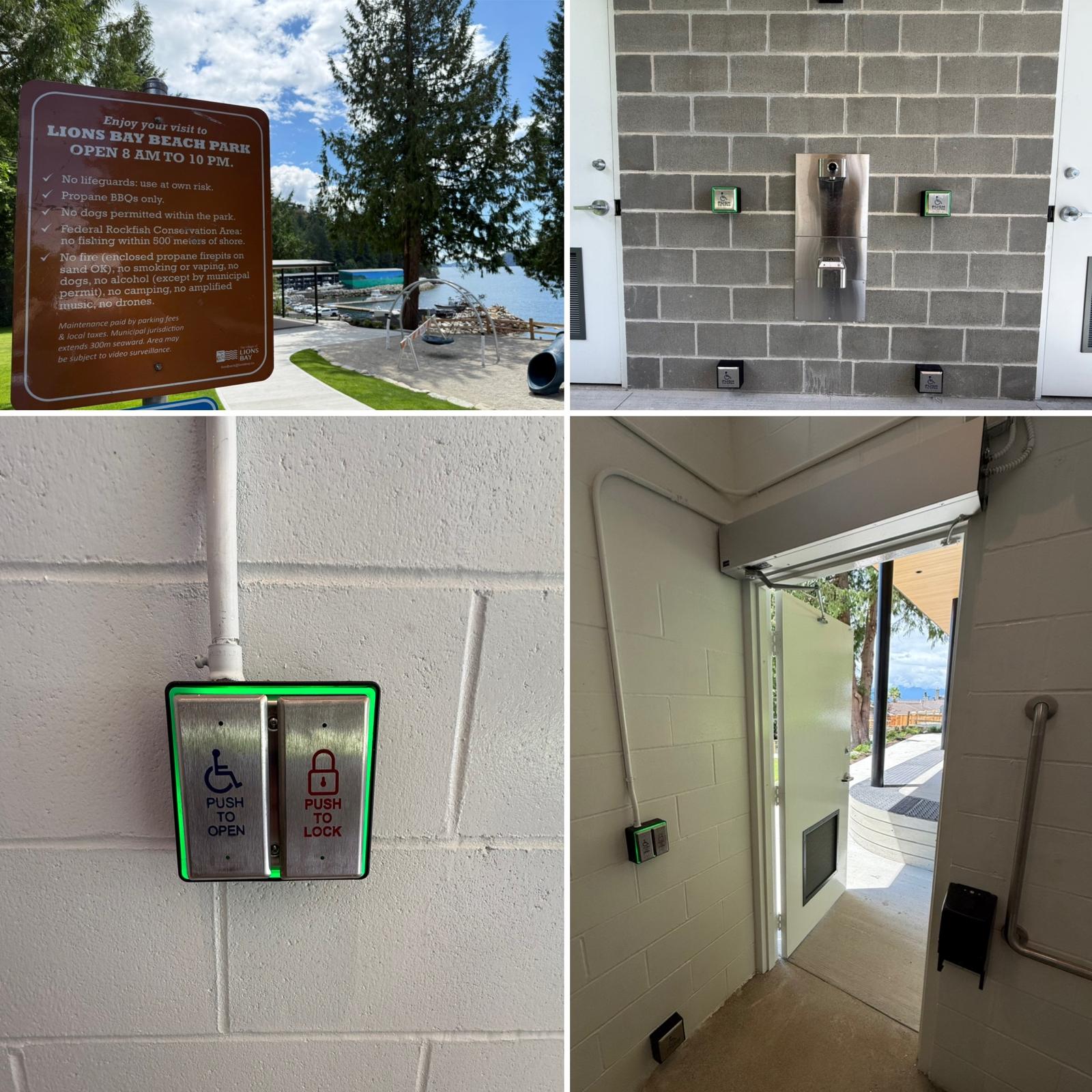Lions Bay Beach Park automatic door operator installation by Fastnet Systems